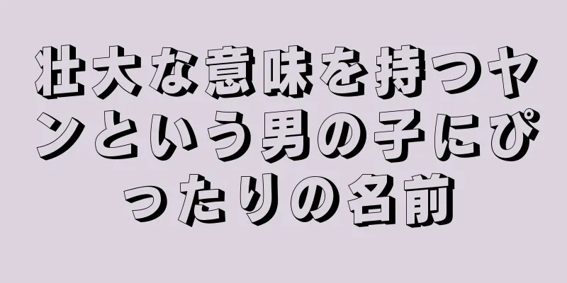 壮大な意味を持つヤンという男の子にぴったりの名前