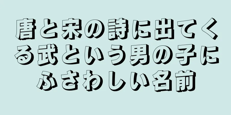 唐と宋の詩に出てくる武という男の子にふさわしい名前