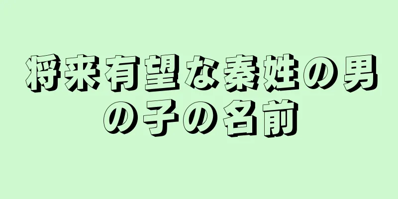 将来有望な秦姓の男の子の名前