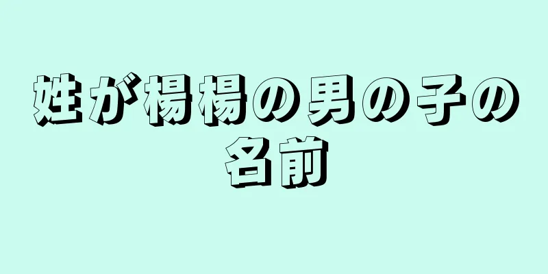 姓が楊楊の男の子の名前
