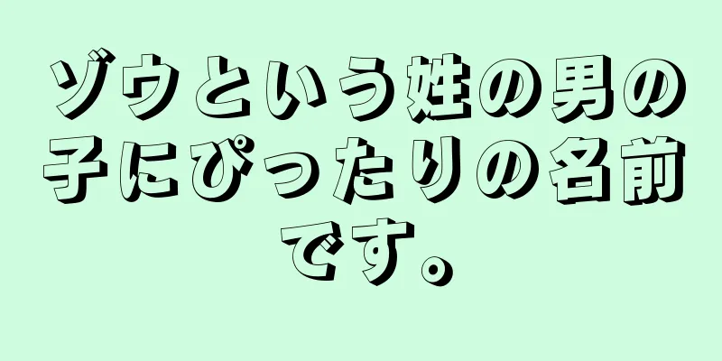 ゾウという姓の男の子にぴったりの名前です。