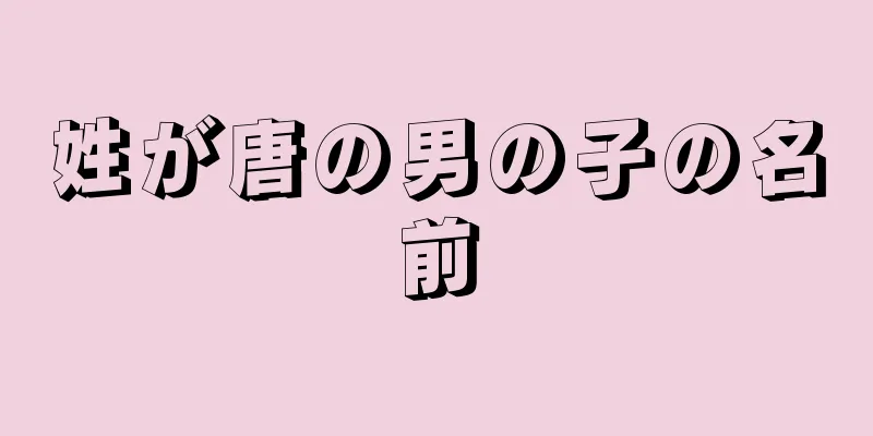 姓が唐の男の子の名前