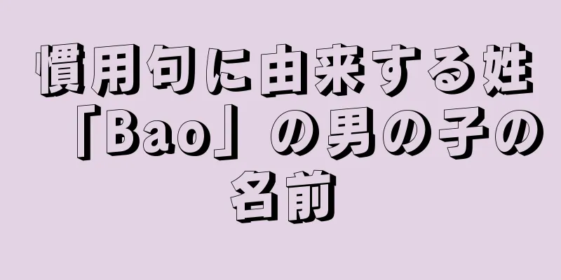 慣用句に由来する姓「Bao」の男の子の名前