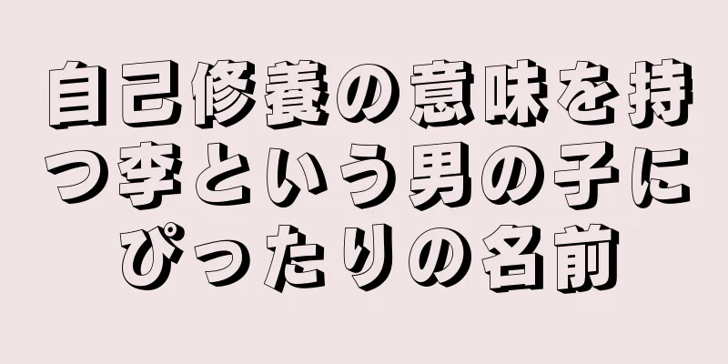 自己修養の意味を持つ李という男の子にぴったりの名前