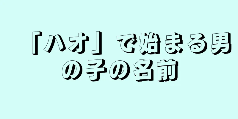 「ハオ」で始まる男の子の名前