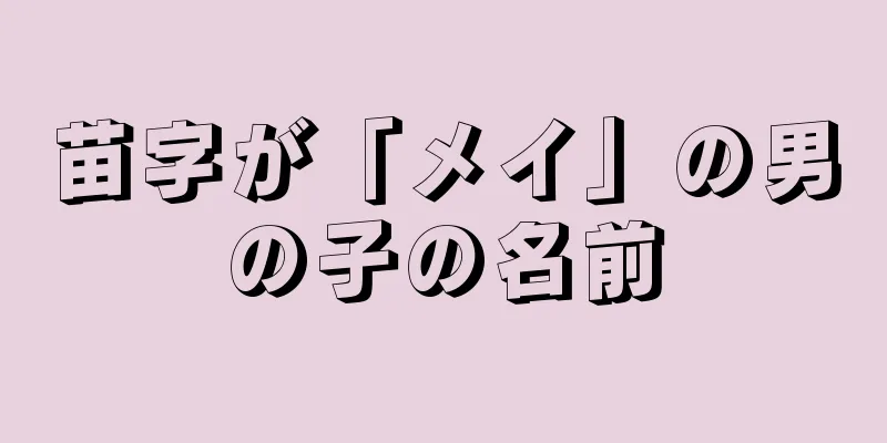 苗字が「メイ」の男の子の名前