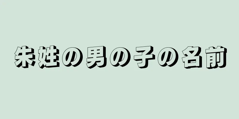 朱姓の男の子の名前