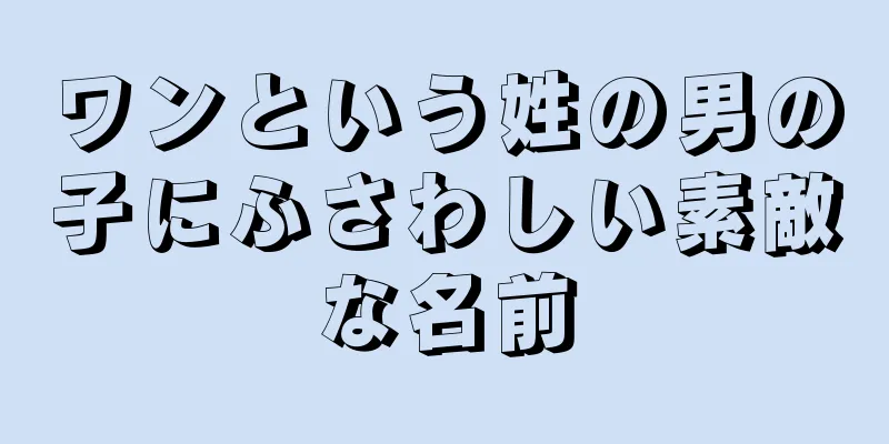 ワンという姓の男の子にふさわしい素敵な名前