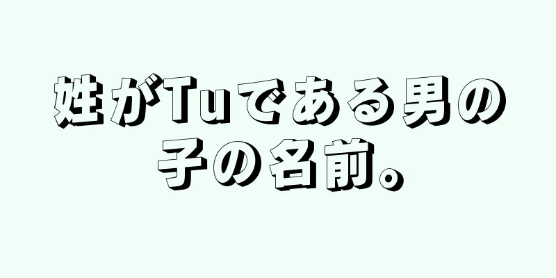 姓がTuである男の子の名前。