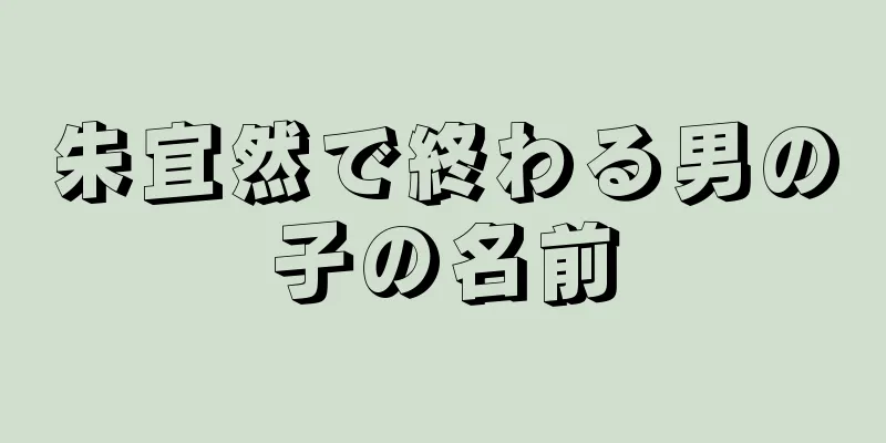 朱宜然で終わる男の子の名前