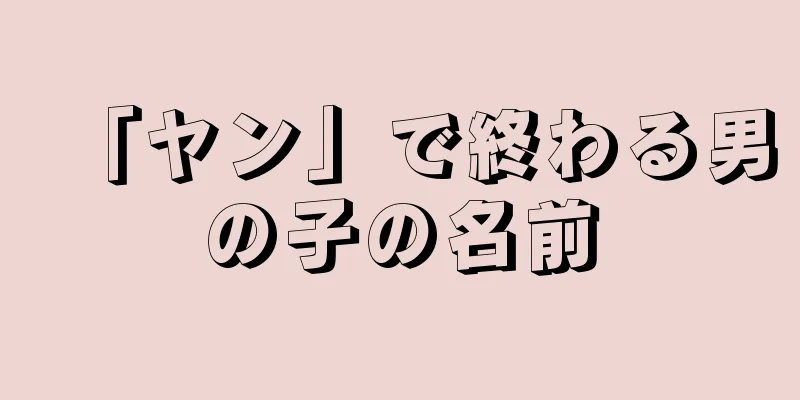 「ヤン」で終わる男の子の名前