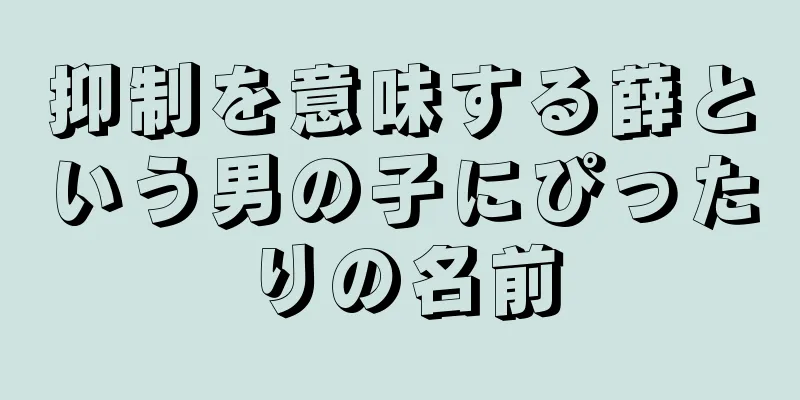 抑制を意味する薛という男の子にぴったりの名前