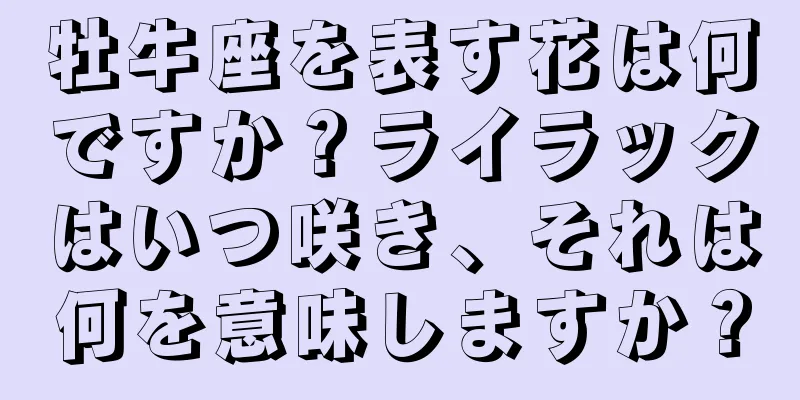 牡牛座を表す花は何ですか？ライラックはいつ咲き、それは何を意味しますか？