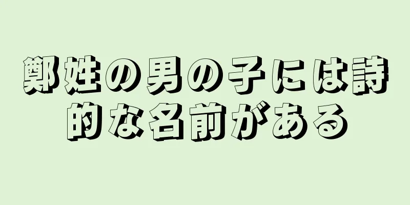 鄭姓の男の子には詩的な名前がある
