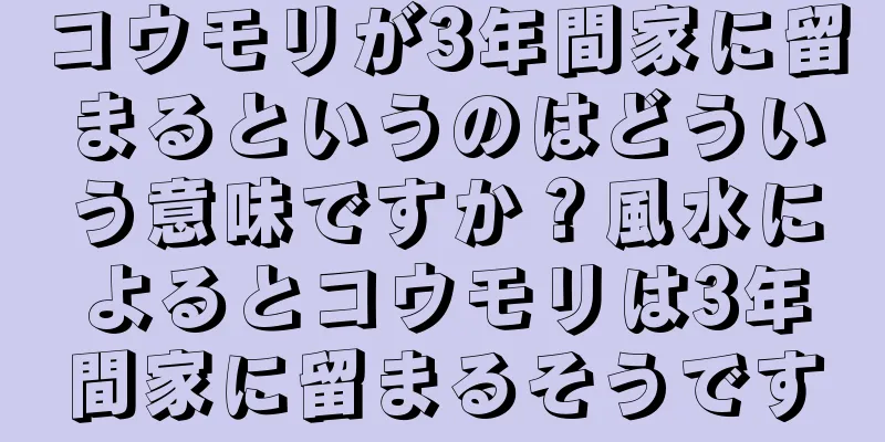 コウモリが3年間家に留まるというのはどういう意味ですか？風水によるとコウモリは3年間家に留まるそうです