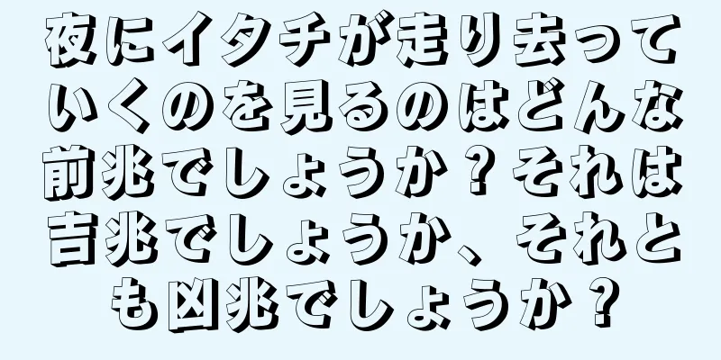 夜にイタチが走り去っていくのを見るのはどんな前兆でしょうか？それは吉兆でしょうか、それとも凶兆でしょうか？