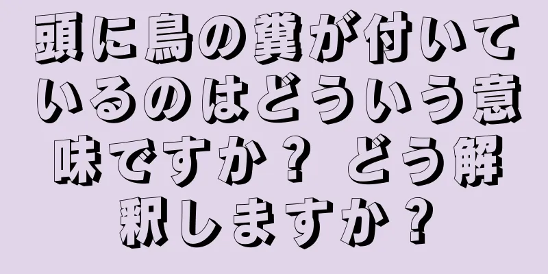 頭に鳥の糞が付いているのはどういう意味ですか？ どう解釈しますか？