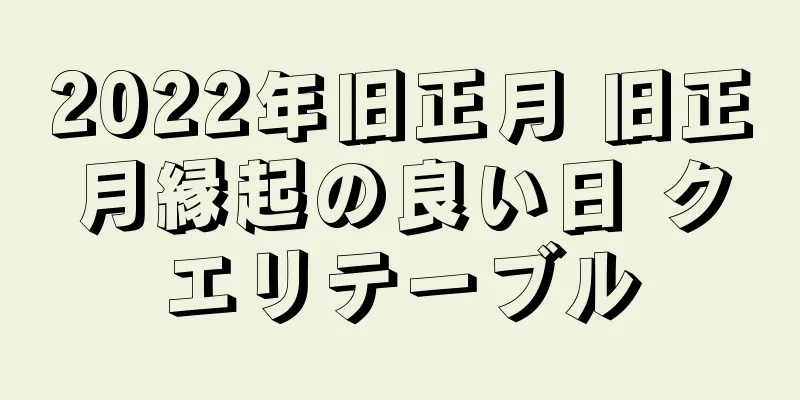 2022年旧正月 旧正月縁起の良い日 クエリテーブル