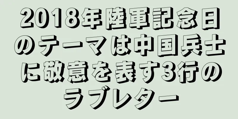 2018年陸軍記念日のテーマは中国兵士に敬意を表す3行のラブレター