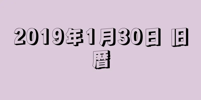 2019年1月30日 旧暦