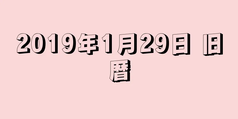 2019年1月29日 旧暦