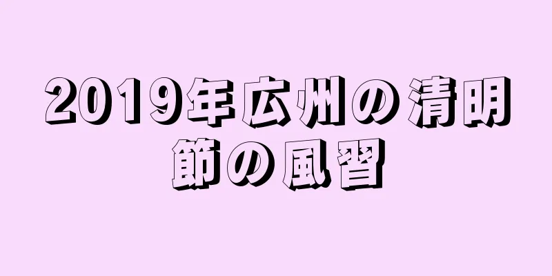 2019年広州の清明節の風習