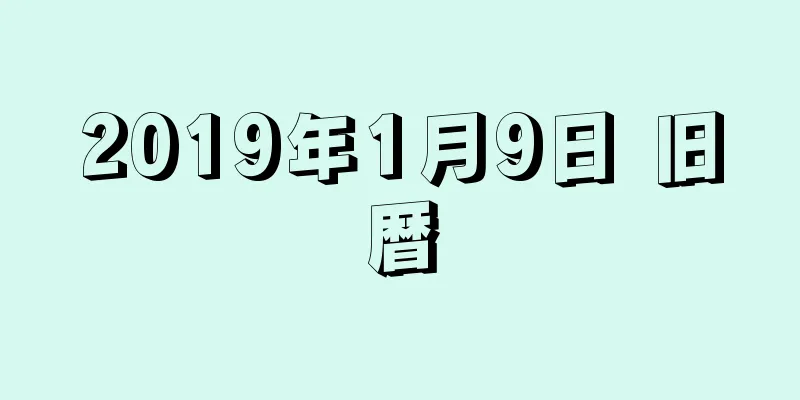 2019年1月9日 旧暦