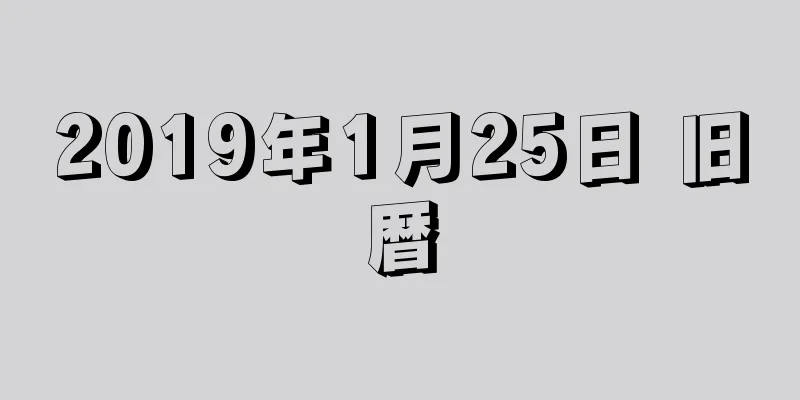 2019年1月25日 旧暦