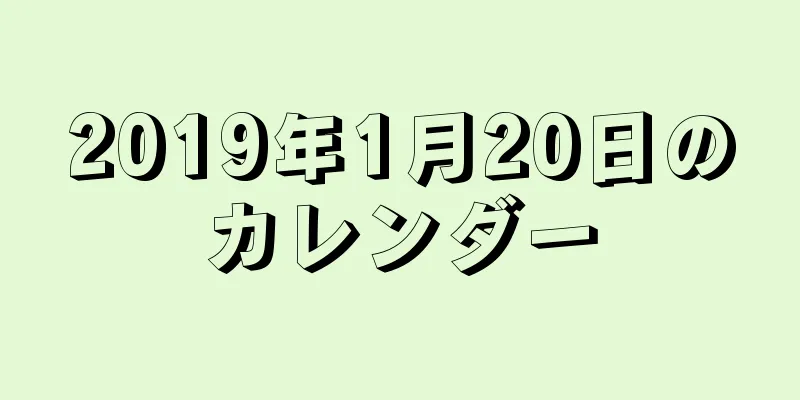 2019年1月20日のカレンダー