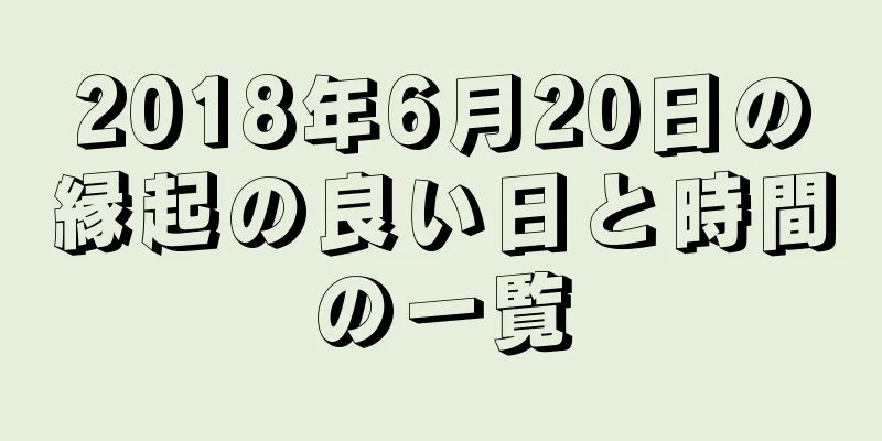 2018年6月20日の縁起の良い日と時間の一覧