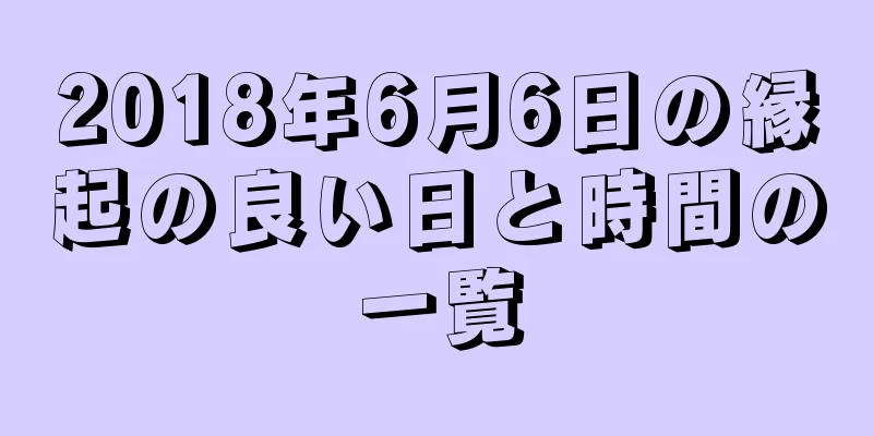 2018年6月6日の縁起の良い日と時間の一覧