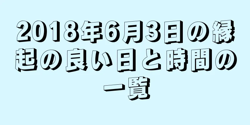 2018年6月3日の縁起の良い日と時間の一覧