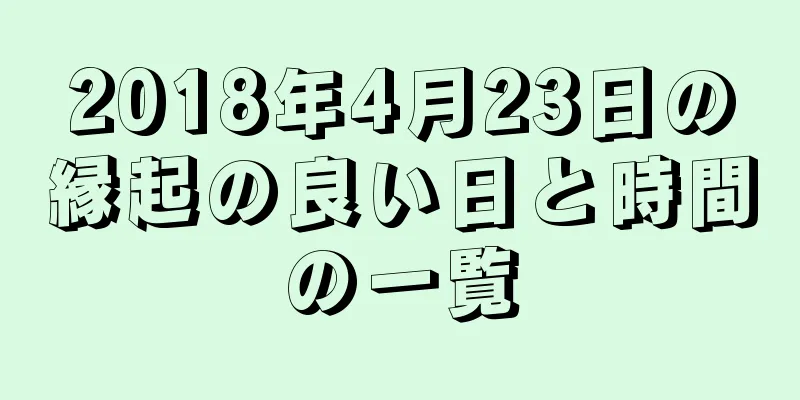 2018年4月23日の縁起の良い日と時間の一覧
