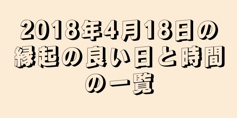 2018年4月18日の縁起の良い日と時間の一覧