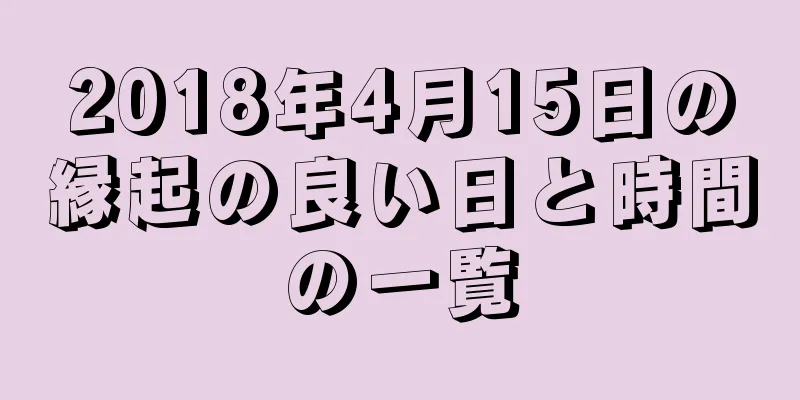 2018年4月15日の縁起の良い日と時間の一覧