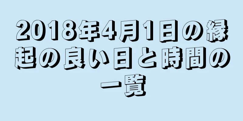2018年4月1日の縁起の良い日と時間の一覧