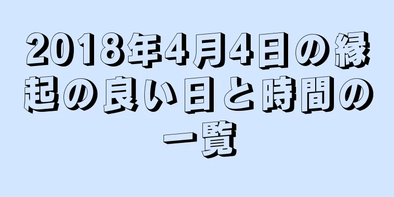 2018年4月4日の縁起の良い日と時間の一覧