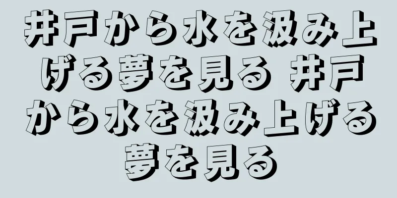 井戸から水を汲み上げる夢を見る 井戸から水を汲み上げる夢を見る