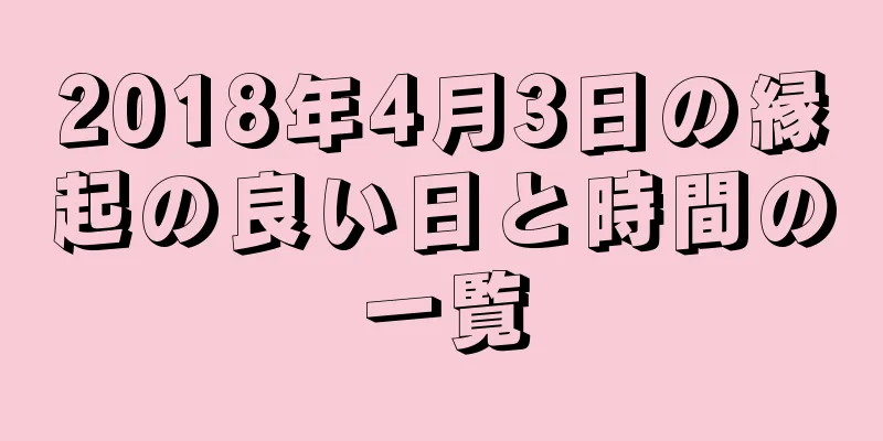 2018年4月3日の縁起の良い日と時間の一覧