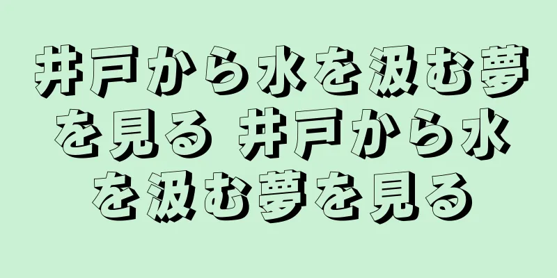 井戸から水を汲む夢を見る 井戸から水を汲む夢を見る