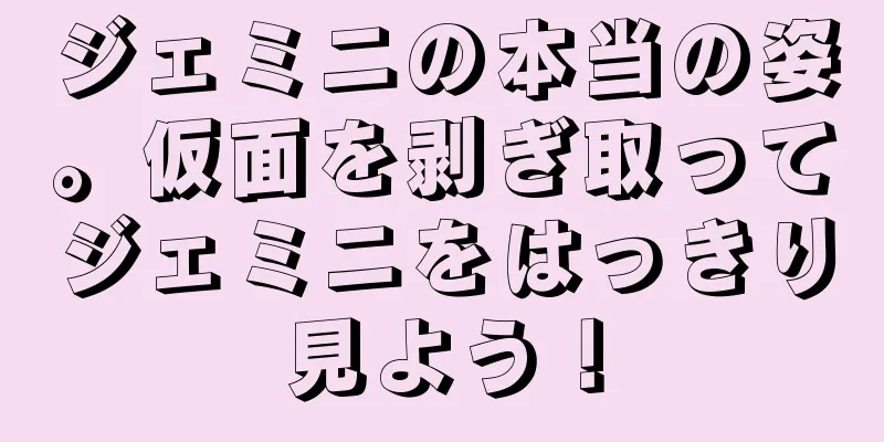 ジェミニの本当の姿。仮面を剥ぎ取ってジェミニをはっきり見よう！