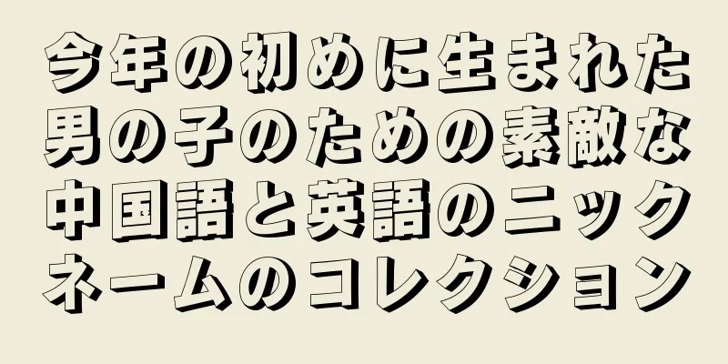 今年の初めに生まれた男の子のための素敵な中国語と英語のニックネームのコレクション