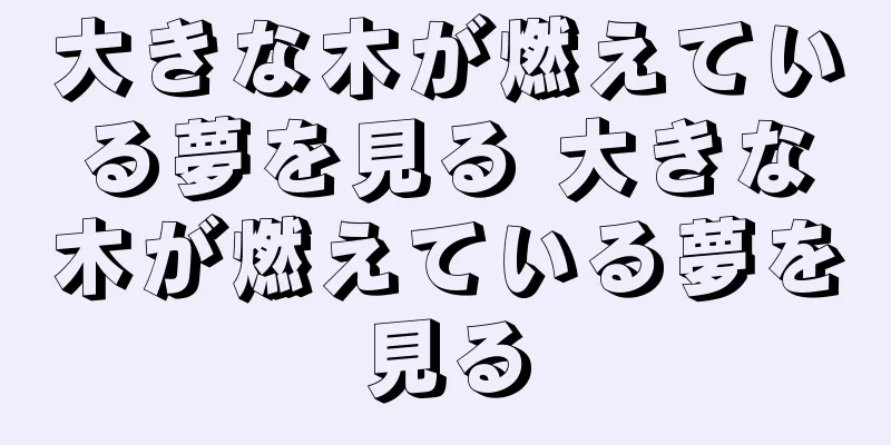 大きな木が燃えている夢を見る 大きな木が燃えている夢を見る