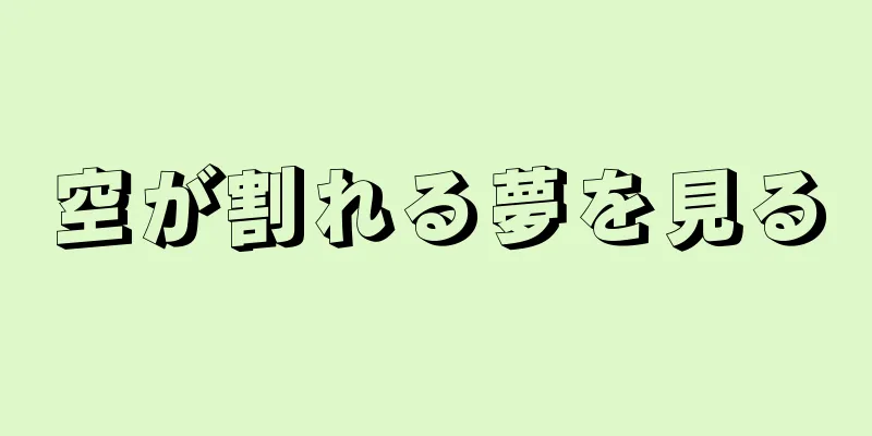 空が割れる夢を見る