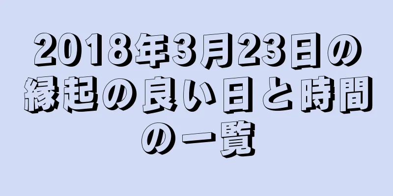 2018年3月23日の縁起の良い日と時間の一覧