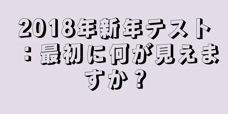 2018年新年テスト：最初に何が見えますか？