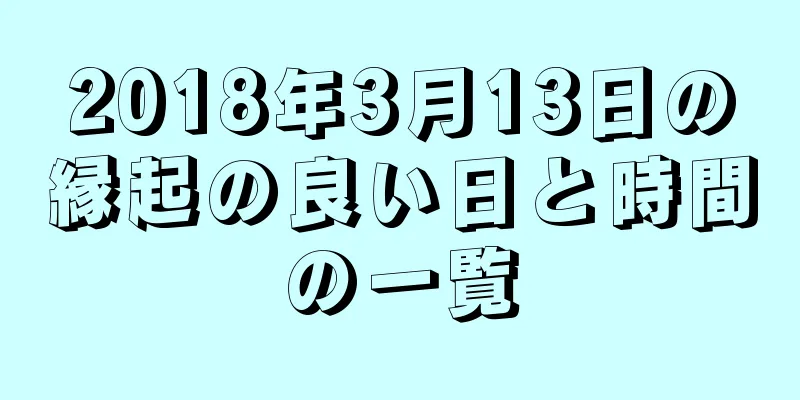 2018年3月13日の縁起の良い日と時間の一覧