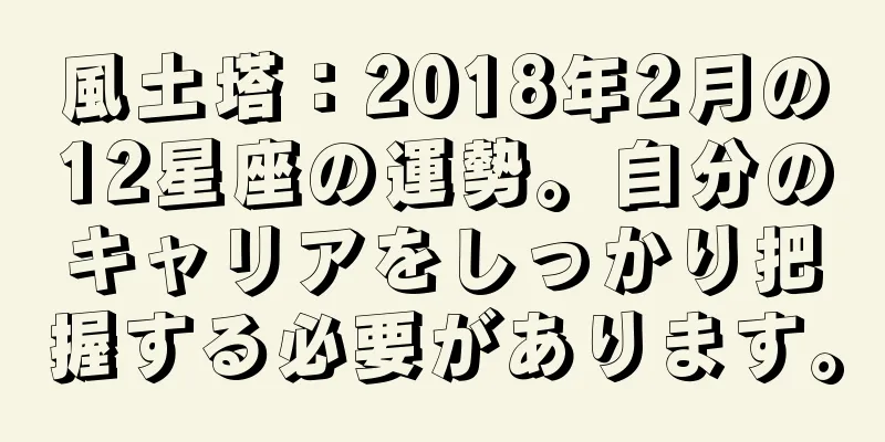 風土塔：2018年2月の12星座の運勢。自分のキャリアをしっかり把握する必要があります。