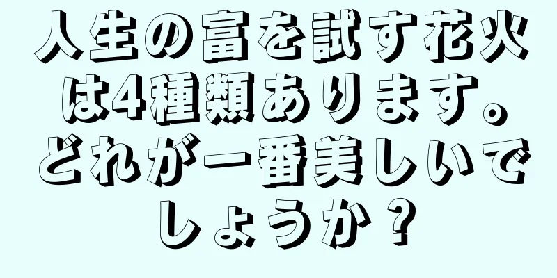 人生の富を試す花火は4種類あります。どれが一番美しいでしょうか？