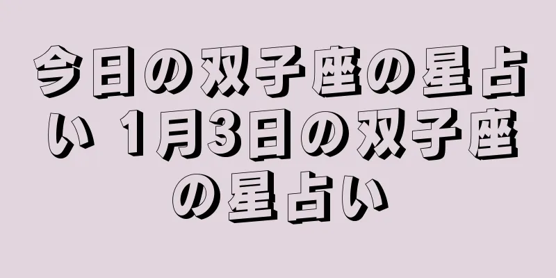 今日の双子座の星占い 1月3日の双子座の星占い